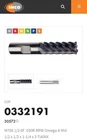 IMCO 35072 M706 1/2 6F .030R RRW OMEGA Solid Carbide End Mill 3" - 0332191