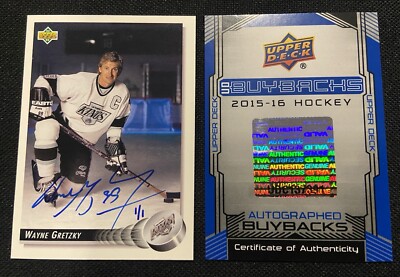 2015-16 UD Buyback WAYNE GRETZKY AUTO 1/1 1992-93 Upper Deck Autograph SP SSP