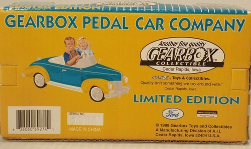 GEARBOX 1940 FORD DELUXE COUPE PEDAL CAR 1999 TOY FAIR 1 OF 1999 NOS - Picture 9 of 9