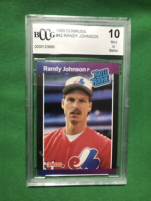 Rated Rookie Randy Johnson Randy Johnson 1989 Donruss #42 Rated Rookie HOF EXPOS BECKETT BCCG 10 ...