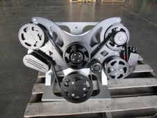 BBC Chevy 396-454 Complete Serpentine Kit AC, PS, WP & Alt. 8 Rib Black E43702BK