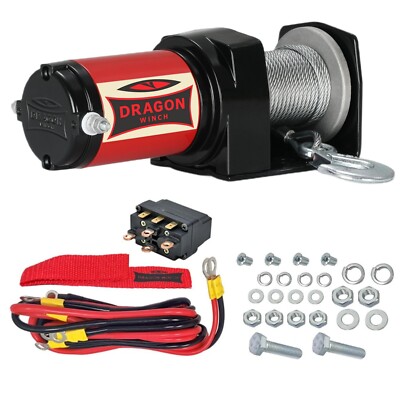 Dragon Winch Elektrische Seilwinde Maverick 2000lbs 907kg, 12V | Stahlseil 10m