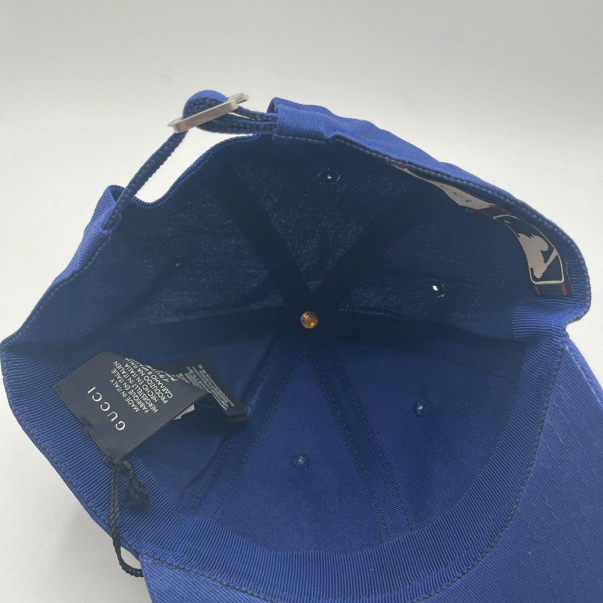Gucci Unisex Blue Cotton NY Yankee Butterfly Embroidery Gucci Unisex Blue Cotton NY Yankee Butterfly Embroidery