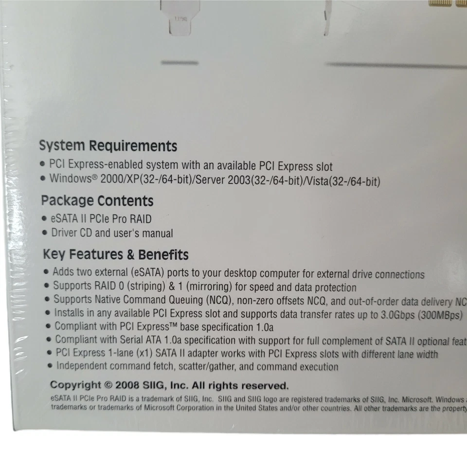 eSATA II PCle Pro RAID SC-SAE312-S3 - Image 3 of 4