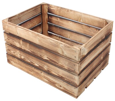 Holzkisten Sets Geflammte Apfelkisten Obstkisten Weinkisten 60x40x30 cm S7-O