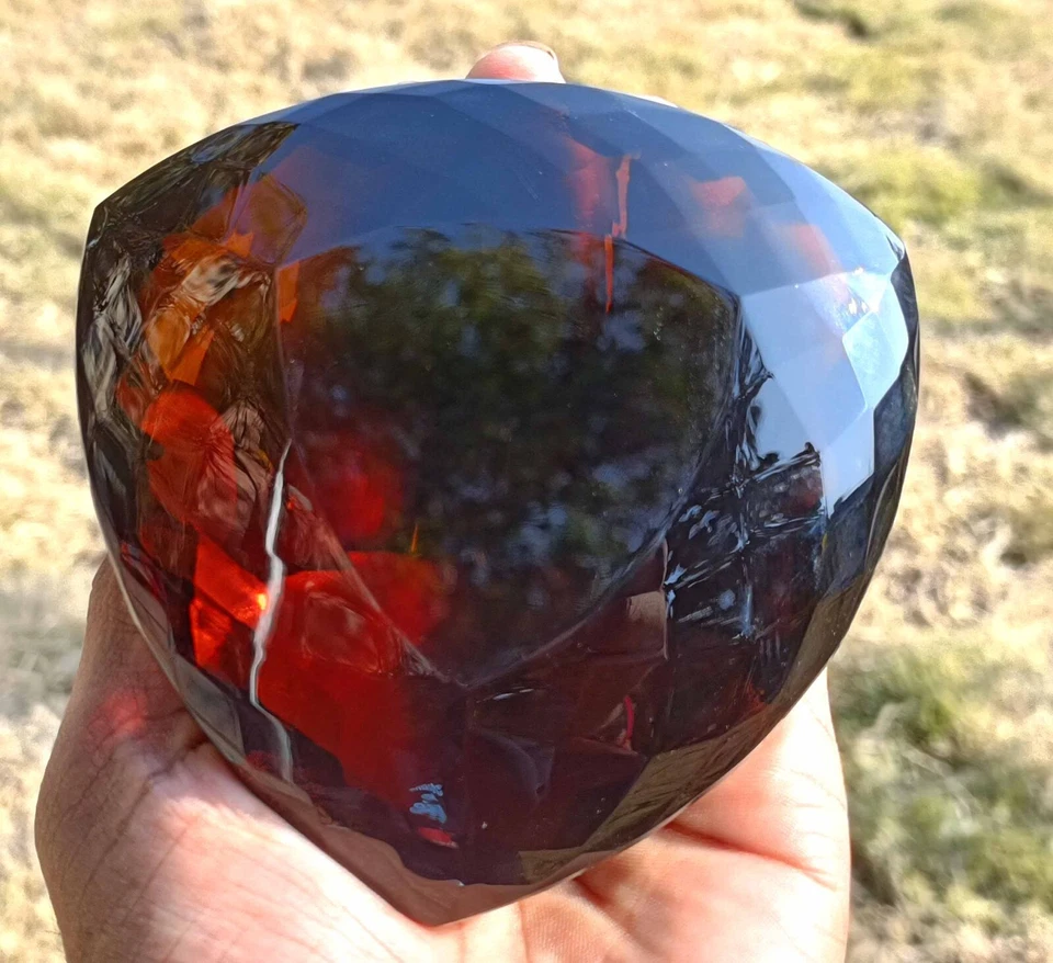 Gemas transparentes corte trillón citrino naranja certificado 2950-3000 quilates DKQ Foto 3 de 4