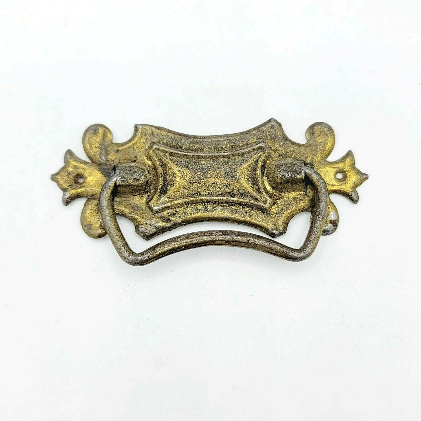 Vintage Tin Drawer Pull Gold tone Salvage Hardware SINGLE ONLY