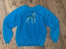 Vintage Hanes Crewneck Sweatshirt Mens XL White Schnauzer Dog