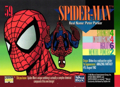 MARVEL SPIDER-MAN トレーディングカード BOX Spider-Man 1993 Marvel SkyBox Card | eBay