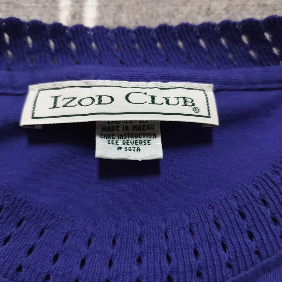 Vintage Izod Club Women's Large 80s Embroidered Suns Purple Blouse Preppy Boho - Image 3 of 4