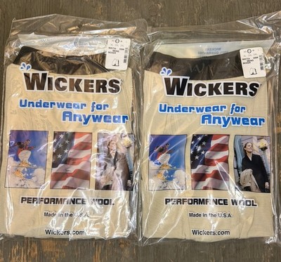 Wickers Underwear for Anywear TAN Performance Wool Boxer Size SMALL lot of 2 ! 