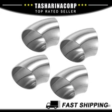 4pc Universal OD 2.5 Inch 45 Degree Bend Tube Stainless Steel Exhaust Elbow Pipe