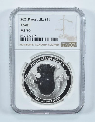 2021 P Australia 1 Dollar Silver Koala NGC Brown Label *2803