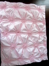 Levtex Baby WILLOW Crib Quilt Nursery Bedding Pink Ruched Rosette Pintuck NICE 