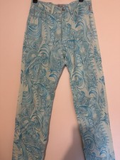 Gianni Versace Signature Jeans Line Baroque Pants With Medusa Head Buttons
