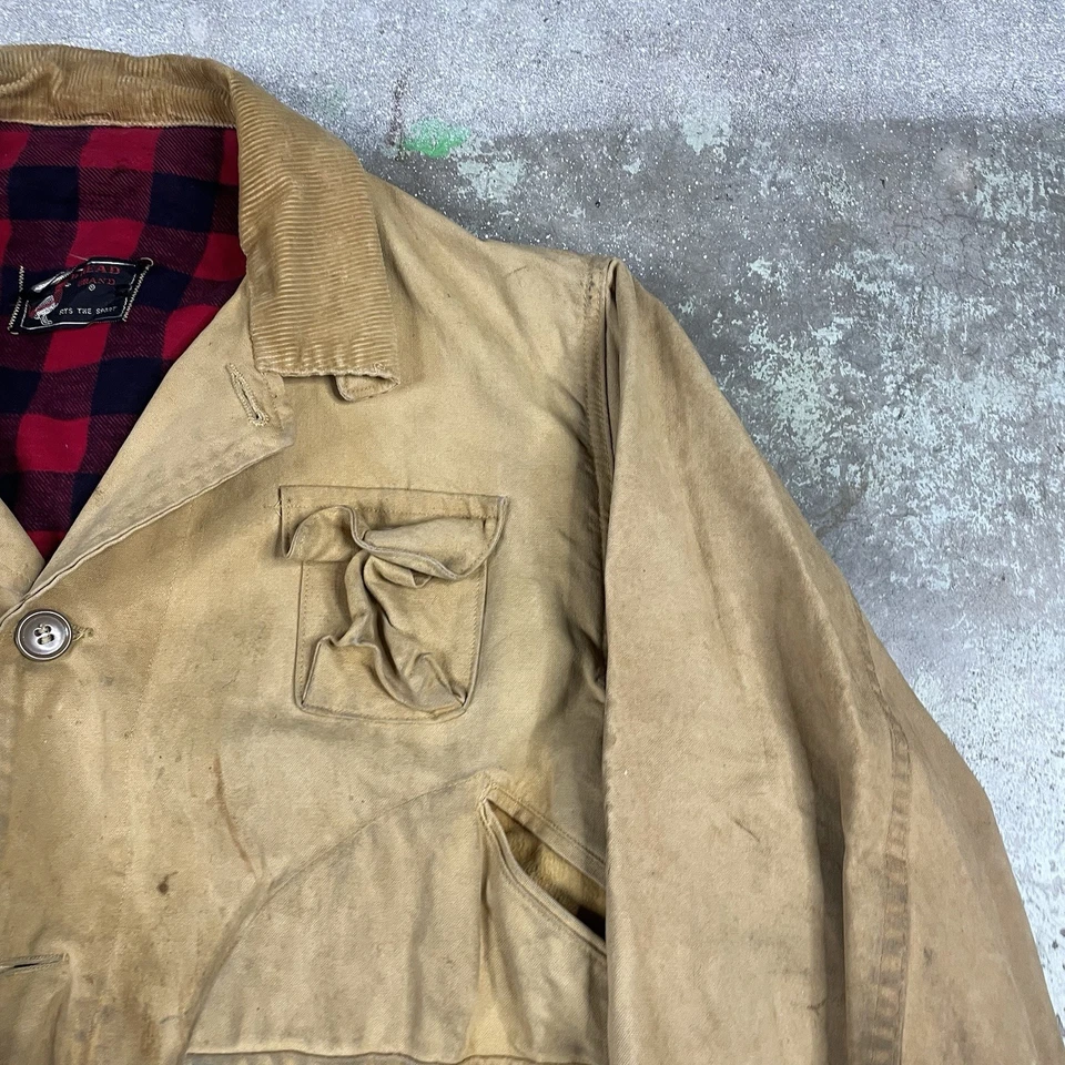 Vintage Red Head Shooting Jacket Men’s XL Corduroy Collar Hunting Utility Safari - Image 3 of 4