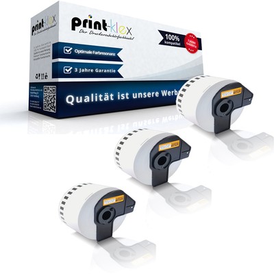 3x Alternative Etiketten Rollen für Brother DKN55224 Label - Office Plus Serie