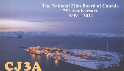 Amateurfunk QSL CJ3A Kanada National Film Board 75th Anniversary 2014 CW 14MHz