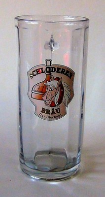   Schloderer Brau 0.5L German Beer Mug Glass Das Bierhaus Horse Logo