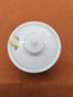 Vintage Hazel Atlas Milk Glass "Sweet Pea" Salve or Spice Jar w/Lid, Spatula — photo 3