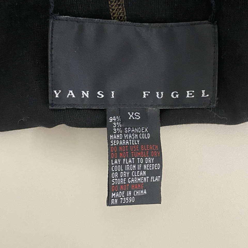 Yansi Fugel Bolero Womens XS Brown Black Rayon Stretch Long Sleeve Open Cardigan - Image 2 of 4