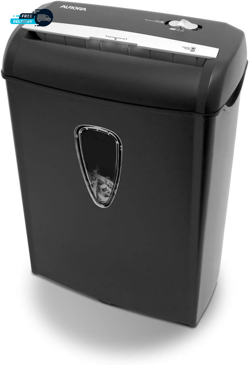 AS890C 8-Sheet Cross-Cut Paper/Credit Card Shredder with Bas