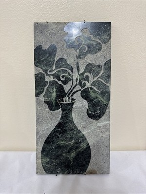 Verde Oasis Marble Tile Flowers In Vase Tile Tempo Signed By Artist A. Miller