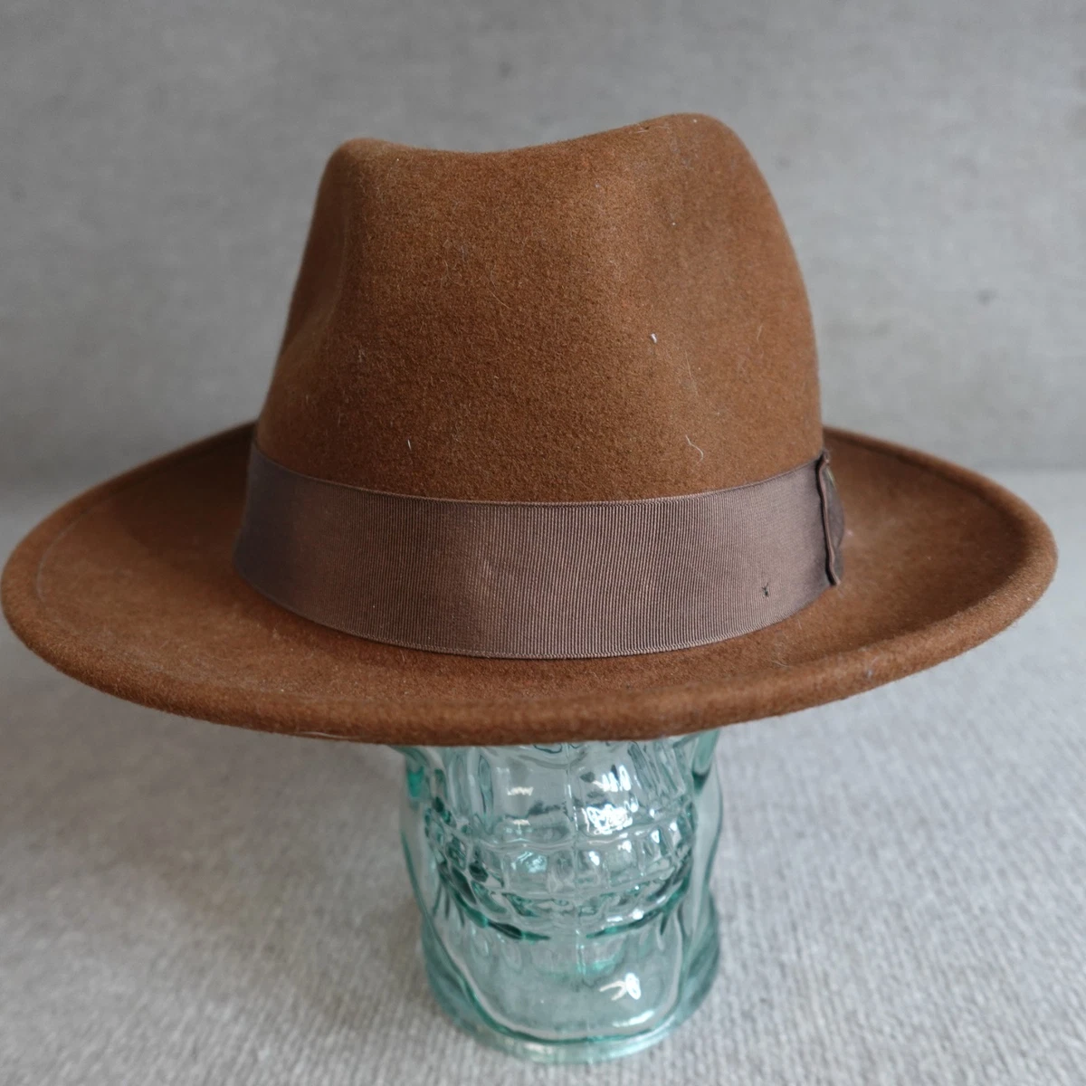 Goorin Bros Brown Wool Cloche Hat with Striped Band Medium Colonel Pierce - Goorin Bros. Wide Brim Fedora main image 2