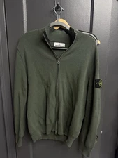 Stone Island Ribbed Zup Up Sweater Size Large