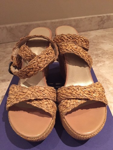 9.5 - Stuart Weitzman oncross Cuña Alpargata Sandalias de plataforma camel  $375 | eBay