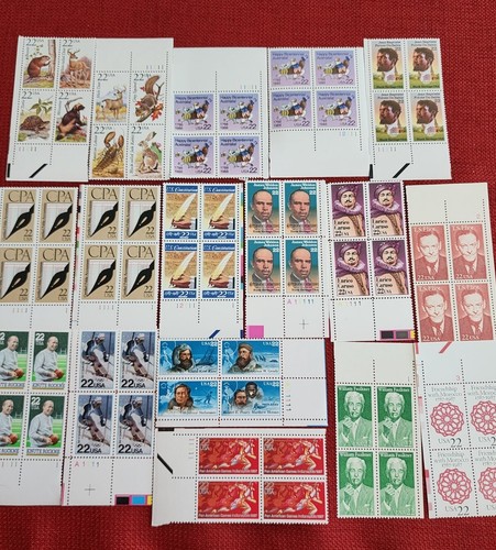 US Stamps Lot of 17 "22 Cent" Plate Blocks OF 4 - 68 total CPA FAULKNER WILDLIFE