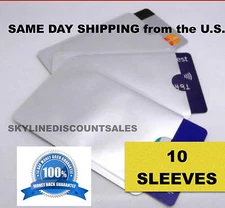 10 Pack of Safety Sleeves RFID Protectors Identity Theft &Credit Card Protection