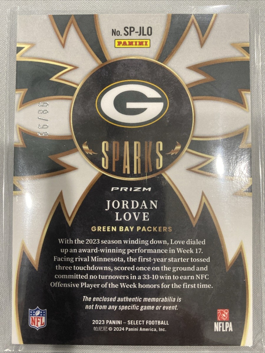 2023 Panini Select - Sparks Jordan Love #SP-JLO Silver Prizm