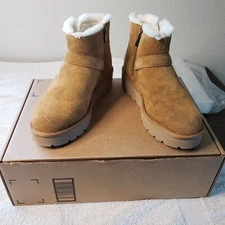 Koolaburra by UGG Kelissa Mini Suede Boots Womens 9 Chestnut Tan