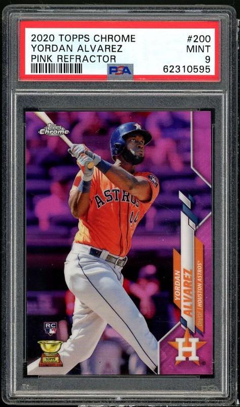 Yordan Alvarez Rookie Card 2020 Topps Chrome Pink Refractor #200 PSA 9