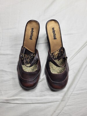 Unlisted Brown Heeled Slip On Mules Women's Size 7.5 Favorite Show