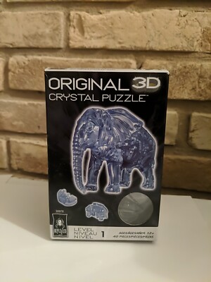 New - BePuzzled 3D Crystal Puzzle - Elephant: 40 Pcs - Ages 12+ | 1 player