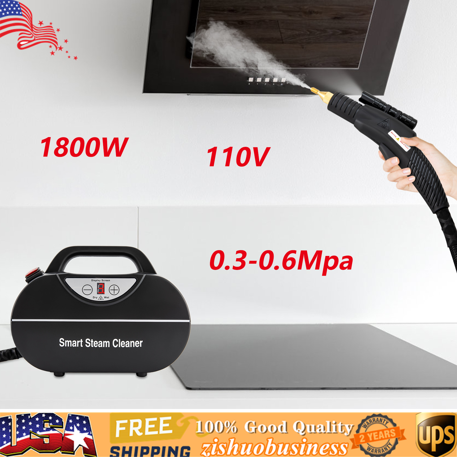 1800W Powerful Steam Cleaner for Home Deep Cleaning and Sanitizing