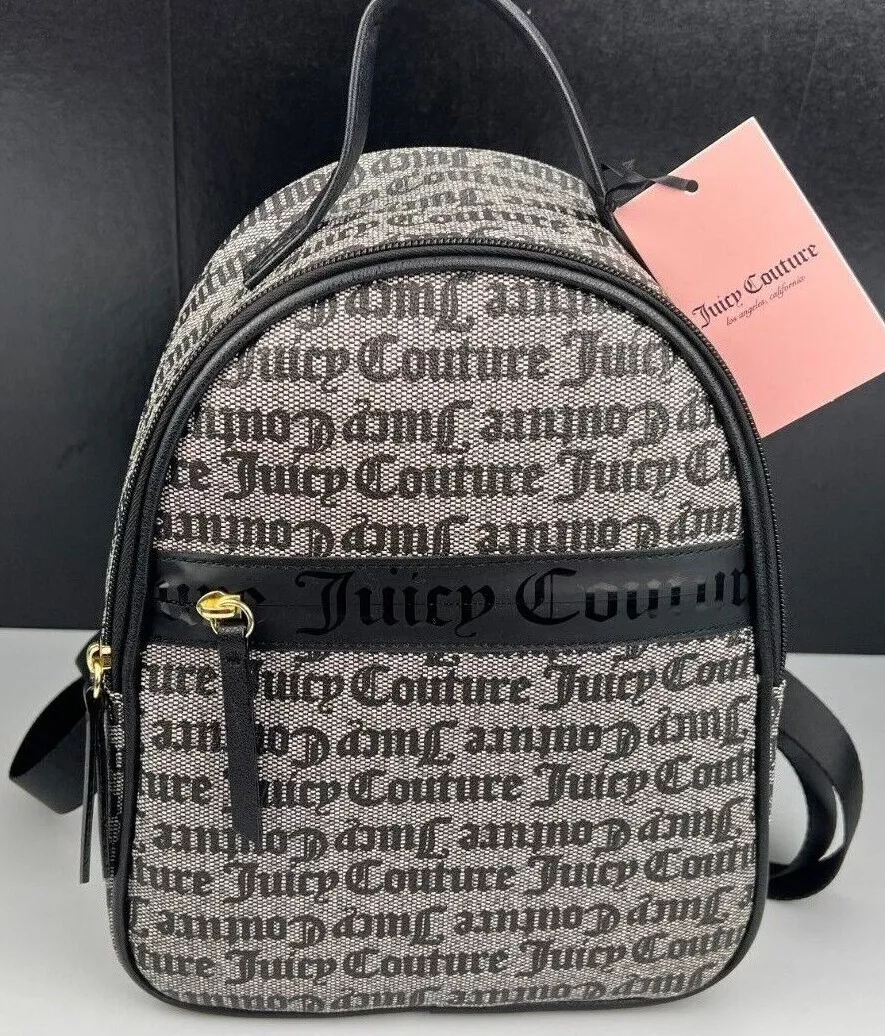 Juicy Couture OUR ZIPS SAY IT ALL BACKPACK GOTH STAT BLACK $99 NEW w/TAGS