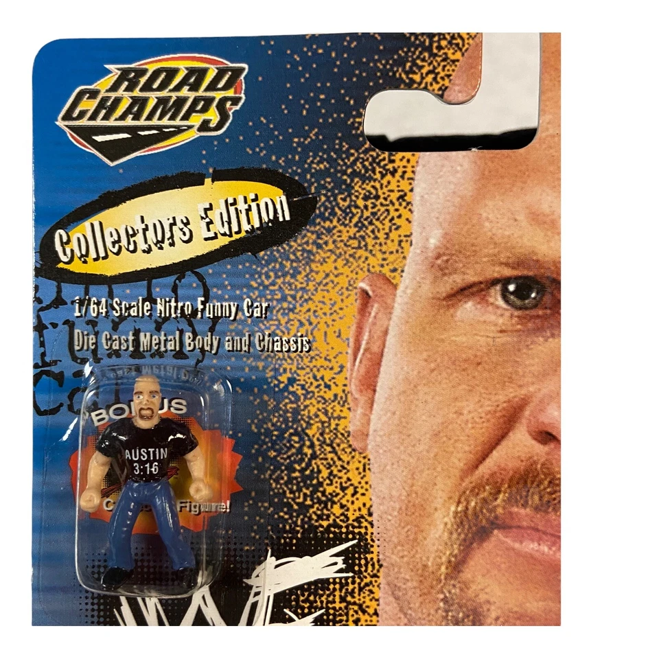 Steve Austin Silver Wheels WWF Attitude Racing 1999 Road Champs 1:64 Diecast Car - Image 4 of 4