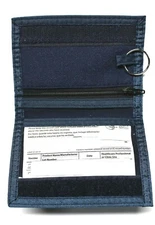 Nylon ID Holder Front Pocket Wallet - 2 ID windows - Blue