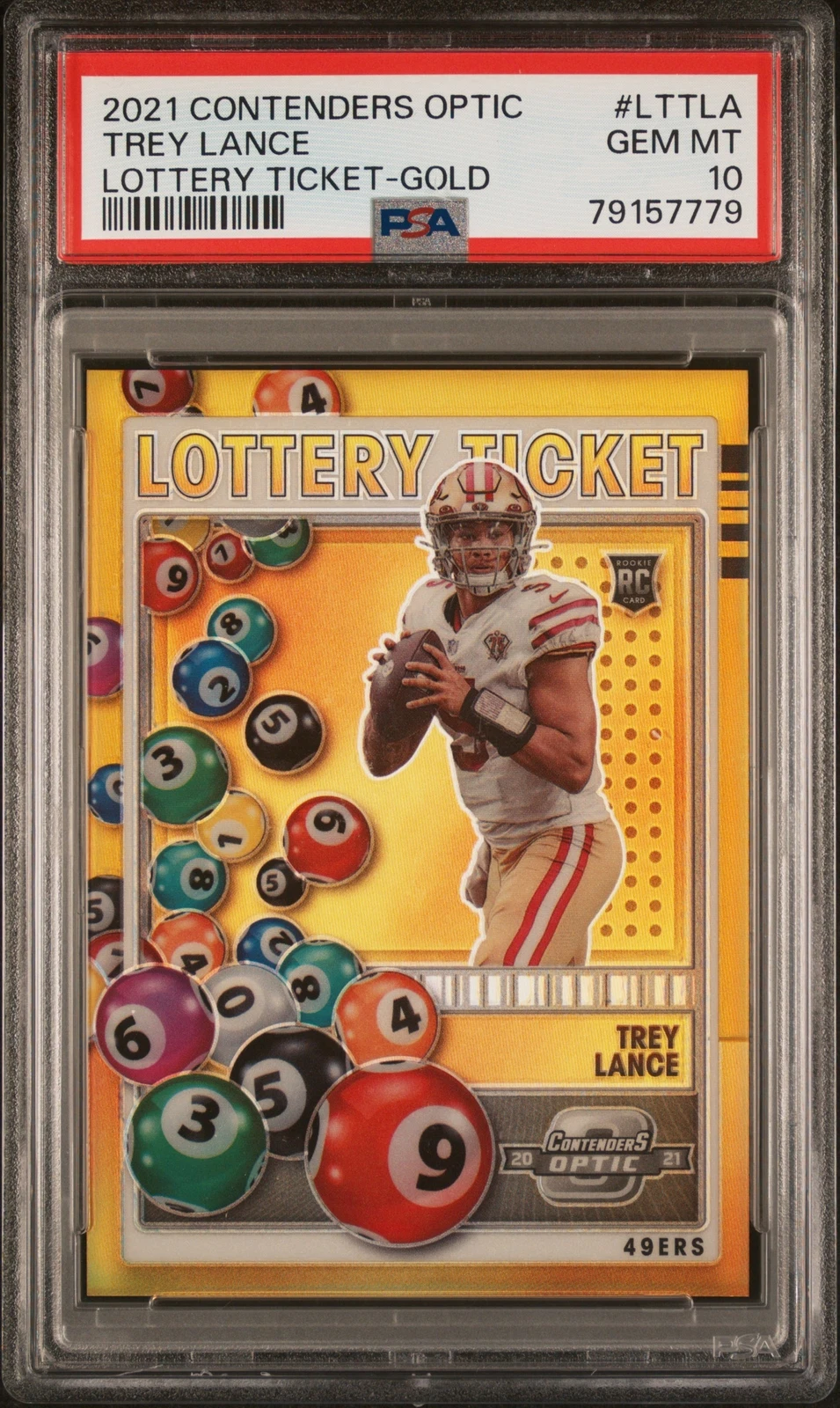 Trey Lance Panini Contenders Optic Lottery Ticket #LTTLA Gold