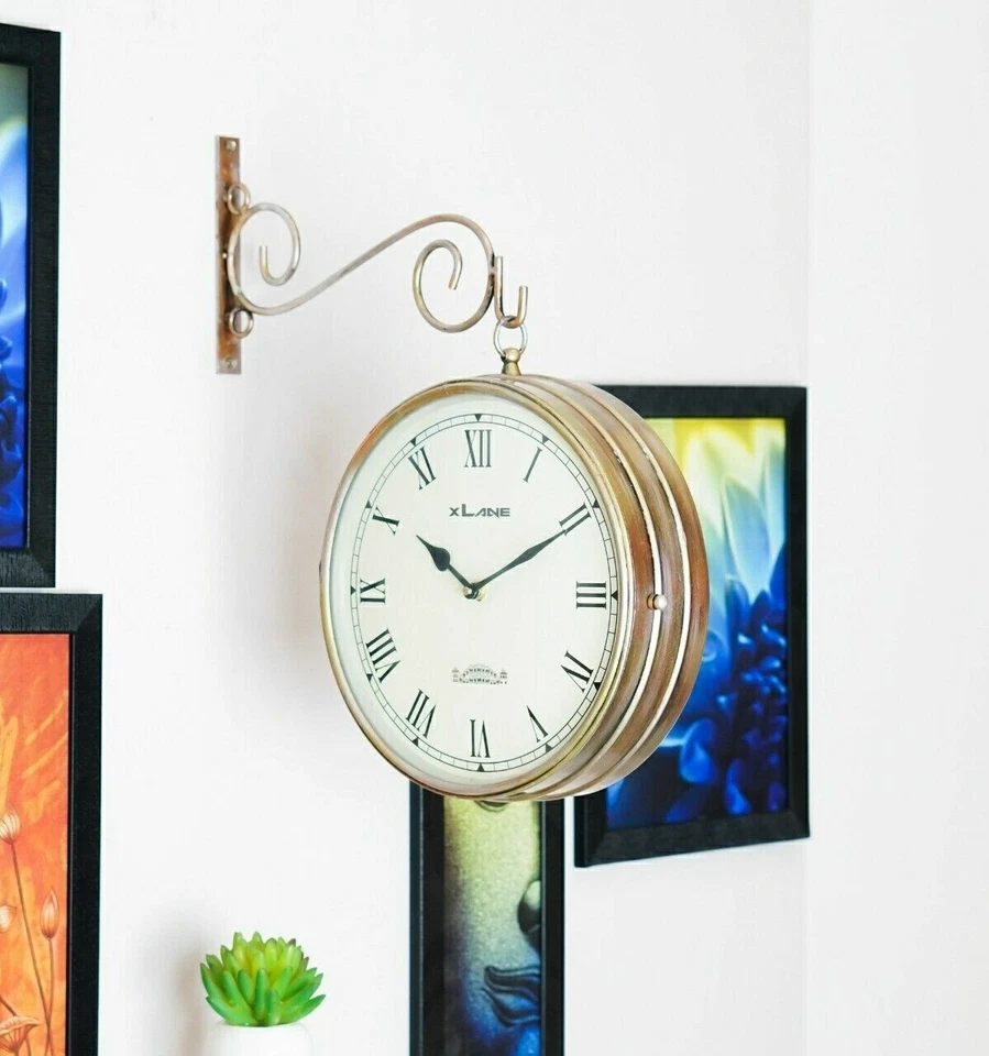 Reloj Ferroviario Victoria Vintage Doble Lado 12" Reloj Decoración Hogar Regalo Foto 2 de 4