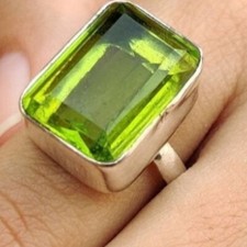 Peridot Gemstone 925 Sterling Silver Handmade Boho Ring Wedding Gift C-536