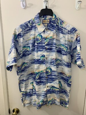 Kahala Sportfish Division Tropical Hawaiian Button Up Shirt - Size XL- Mahi Mahi