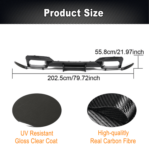 For BMW F06 F12 F13 M6 13-19 Real Carbon Fiber Rear Bumper Diffuser Lip Spoiler - Picture 2 of 16