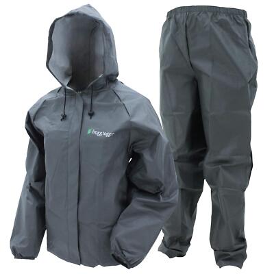 Mens Ultra-Lite2 Waterproof Breathable Protective Rain Suit w/Hood,Large,Carbon