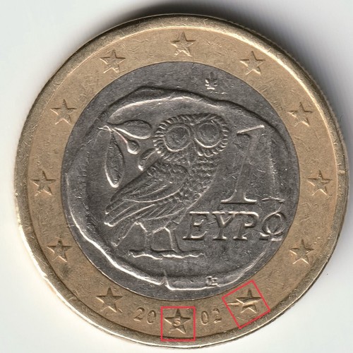 1 Euro Griechenland 2002 S Im Stern 1 Euro Münze Griechenland 2002 Eule - Fehlprägung mit "S" im Stern | eBay