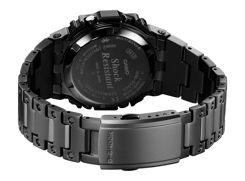 Pre-owned G-shock Casio Gmw-b5000mb-1jf Full Metal Black Bluetooth Radio Solar Watch
