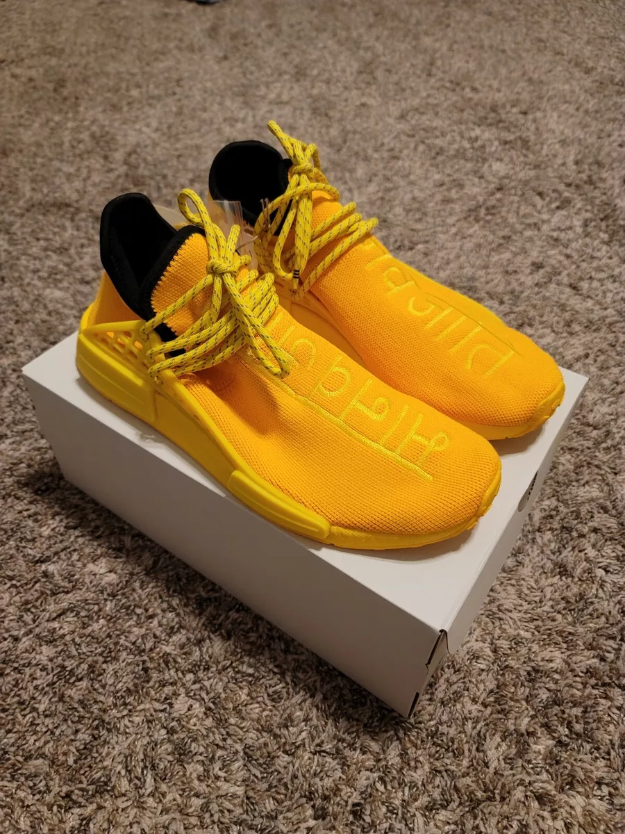 Adidas human race yellow on feet cheap